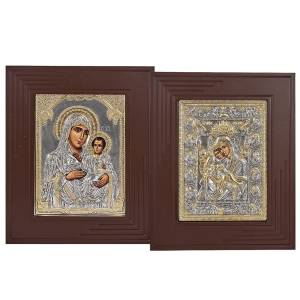 12-1390 Θρησκευτική Εικόνα Χρυσό Κάδρο Γίγας Ξύλο-Μέταλλο 47x39cm , Δώρα