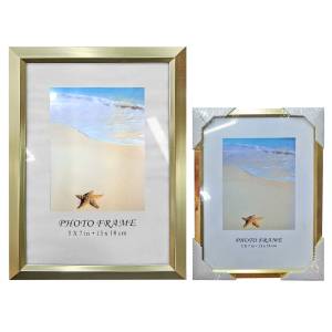 12-2033 Κορνίζα Αλουμινίου Πλατιά Χρυσή 15x20cm , Δώρα