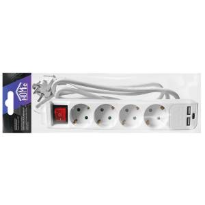 12-2078 Πολύπριζο 4θέσεων + 2usb + 1type C με Κουμπί 1,5m (3x1.5mm2) , Χριστουγεννιάτικα