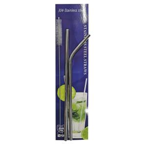 17-55 Σετ Καλαμάκια Inox & Βέργα Καθαρισμού 3τεμ 22 & 21 cm , Είδη Σπιτιού