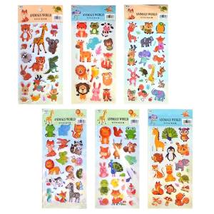 18-1959 Αυτοκόλλητα Puffy Ζωάκια του Κόσμου 22x10cm , Σχολικά