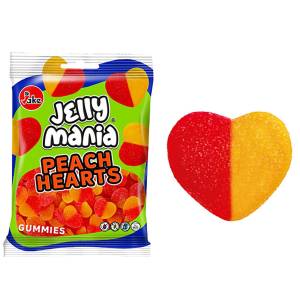 24-163 Ζελίνια Sugared Peach Hearts Σακ=100g , Τρόφιμα