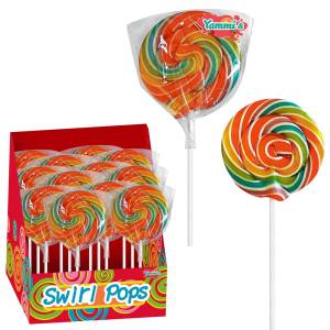 24-190 Γλειφιτζούρι Στρογγυλό Χρωματιστό Swirl pop 50g 50gr , Τρόφιμα