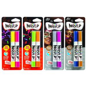 3-2463 Βαφές Προσώπου 2τεμ Carioca Maskup Neon-Metallic  , Αποκριάτικα