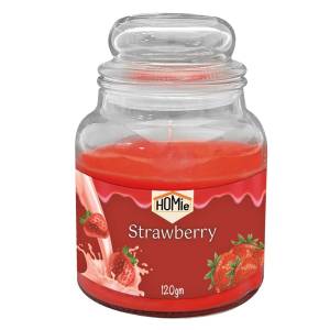 37-455 Κερί Strawberry Cream σε Βάζο με Καπάκι Μικρό 25h 120gr Net, 10x6,5cm , Δώρα