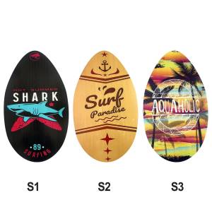 42-2143 Σανίδα Ξύλινη Surf Skimboard 76x45cm , Καλοκαιρινά