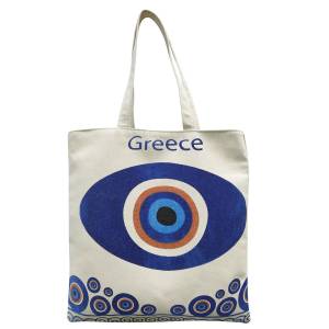 42-2949 Τσάντα Βαμβακερή Τουριστική Μάτι 40x40x10cm , Καλοκαιρινά