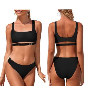 42-3053 Μαγιό Μπικίνι Surf top & Κορδόνι Μαύρο , Καλοκαιρινά