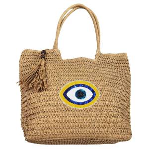 42-3111 Τσάντα Ψαθόχαρτο με Μάτι 48x36x15cm , Καλοκαιρινά