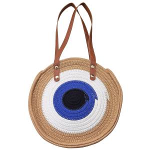 42-3121 Τσάντα Στρογγυλή Cotton με Μάτι ø28cm , Καλοκαιρινά