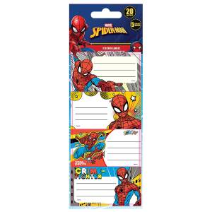 50-3129 Ετικέτες Spiderman σετ=5 Φύλλα 20 Ετικέτες , Σχολικά