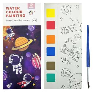 50-3204 Άλμπουμ Χρωματισμού με Νερομπογιές & Πινέλο Διαστημάνθρωπος 19x8cm , Σχολικά