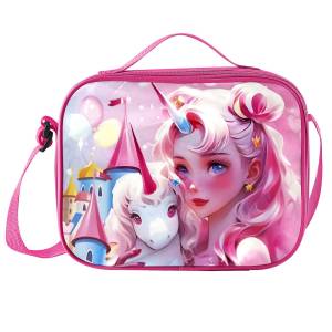 50-3406 Ισοθερμικό Τσαντάκι Φαγητού Κοπέλα & Μονόκερος 24x18x9cm , Σχολικά