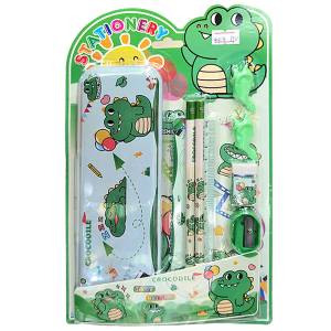 50-3426 Σχολικό σετ=8τεμ. Κροκόδειλος με Μεταλλική Κασετίνα 27χ17cm , Σχολικά