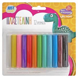 50-881 Πλαστελίνη σετ=12χρωματα 200g net , Σχολικά