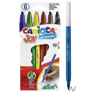 60-5 Μαρκαδόροι Carioca joy 2.6mm σετ=6 Χρώματα , Σχολικά