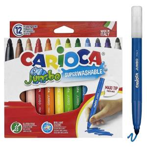 60-52 Μαρκαδόροι Carioca Jumbo 6mm σετ=12 Χρώματα , Σχολικά