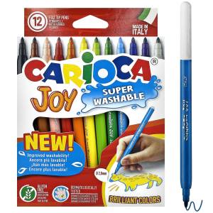 60-6 Μαρκαδόροι Carioca joy 2,8mm σετ=12 Χρώματα  , Σχολικά