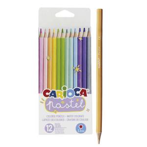 60-748 Ξυλομπογιές Carioca Pastel 12 Χρωμάτων , Σχολικά