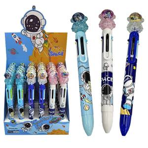 60-858 Στυλό 6 Χρώματα  Μπάλα με Αστροναύτη Κεφάλι 17cm , Σχολικά