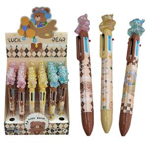 60-860 Στυλό 6 Χρώματα Μπάλα με Αρκούδα 17cm , Σχολικά