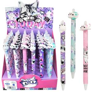 60-870 Μαγικό Στυλό Κουμπί με Γόμα Γάτες 14,5cm , Σχολικά