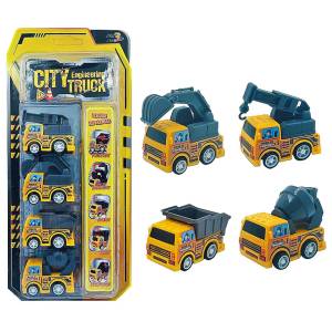 70-2283 Δομικά Οχήματα Pull Back σε Καρτέλα 14x30x3cm , Παιχνίδια