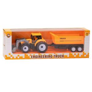 70-2341 Τρακτέρ-Μπουλντόζα Pull Back + Ρυμούλκα Κουτί 25x8x6cm , Παιχνίδια