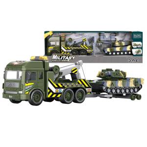 70-2359 Στρατιωτική Νταλίκα Friction + Τανκ με φως & Ήχους 58x17x12cm , Παιχνίδια