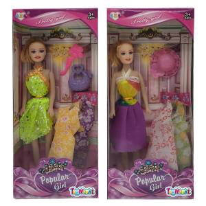 72-2052 Κούκλα Popular Girl & Αξεσουάρ & Φορέματα 14x32x5cm , Παιχνίδια