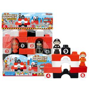 75-433 Τουβλάκια Πυροσβεστικό Σετ 28τεμ 24x28x7cm , Παιχνίδια