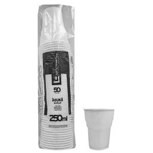 80-31 Ποτήρια Πλαστικά Λευκά πακ=50τεμ 250mL , Είδη Σπιτιού