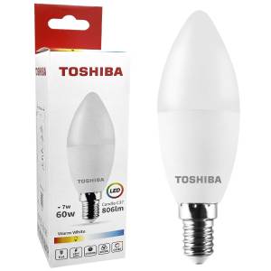 88-449 Λάμπα LED Toshiba Κερί για Ντουί e14 Θερμό Λευκό 230v N_std c37 e14 7w 3000k  , Είδη Σπιτιού