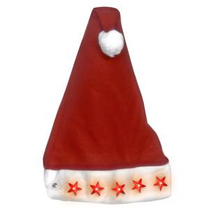 93-1424 Σκούφος Άγιου Βασίλη με φως 38x29cm , Χριστουγεννιάτικα