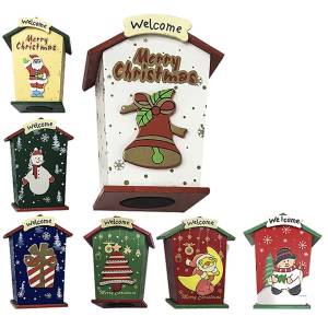 93-1574 Κουμπαράς Ξύλινος Σπίτι 11,5x9x6cm , Χριστουγεννιάτικα