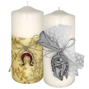 93-1627 Κερί Λευκό Κορμός Πέταλο 12x5cm , Χριστουγεννιάτικα