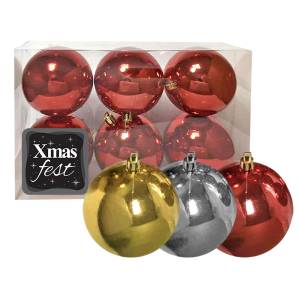 93-1691 Μπάλα Γυαλιστερή πακ=6τεμ φ6 ø6cm , Χριστουγεννιάτικα