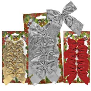 93-252 Φιόγκοι σετ=6τεμ 8cm , Χριστουγεννιάτικα