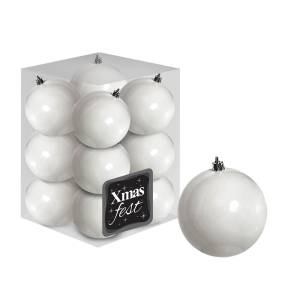 93-2521 Μπάλες Λευκές 12τεμ φ4 ø4cm , Χριστουγεννιάτικα