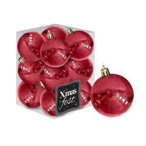 93-2541 Μπάλες Περλέ Κόκκινες πακ=12τεμ φ4 ø4cm , Χριστουγεννιάτικα