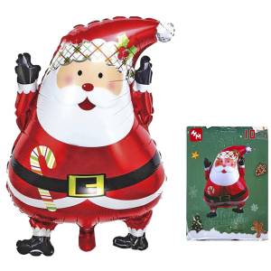 93-2669 Μπαλόνι Μεταλλιζέ Άγιος Βασίλης 62x45cm , Χριστουγεννιάτικα