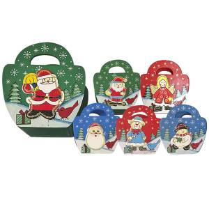 93-2676 Καλαθάκι με Χερούλι Ξύλινο 11x10x5,5cm , Χριστουγεννιάτικα