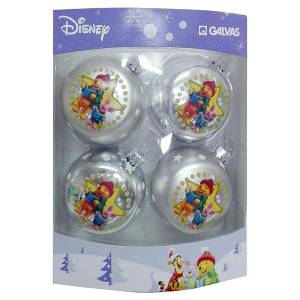 93-3073 Μπάλες Winnie the Pooh πακ=4 τεμ φ7.5cm ø7,5cm , Χριστουγεννιάτικα