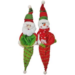 93-3228 Κουκλάκι Άγιος-Χιονάνθρωπος με Θήκη για Γλυκά 50x13cm , Χριστουγεννιάτικα