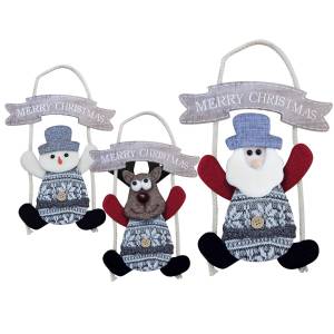 93-3387 Φιγούρα Κρεμαστή Xmas με Σχοινί 23x19cm , Χριστουγεννιάτικα