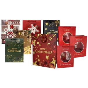 93-3433 Τσάντα Δώρου Χριστουγέννων 32x26cm 32x26x13cm , Χριστουγεννιάτικα