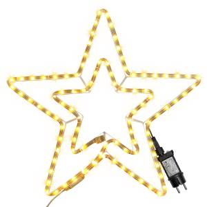 93-3503 Αστέρι Διπλό Φωτοσωλήνας 64 LED 3m Λευκό Θερμό με Προγράμματα IP44 ø11mm 3m Φωτοσωλήνας (+3m Extra Καλώδιο) 56x56cm , Χριστουγεννιάτικα