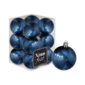 93-3544 Μπάλες Γυαλιστερές Σκούρο Πετρόλ πακ=12τεμ φ4 ø4cm , Χριστουγεννιάτικα