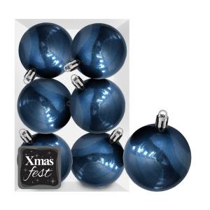 93-3545 Μπάλες Γυαλιστερές Σκούρο Πετρόλ πακ=6τεμ φ6 ø6cm , Χριστουγεννιάτικα