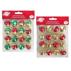 93-3594 Καμπανάκια Σχέδιο Κουκουνάρι σετ=16τεμ 2x2cm , Χριστουγεννιάτικα